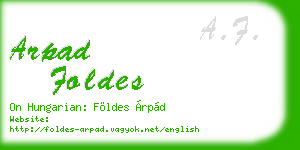 arpad foldes business card