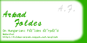 arpad foldes business card